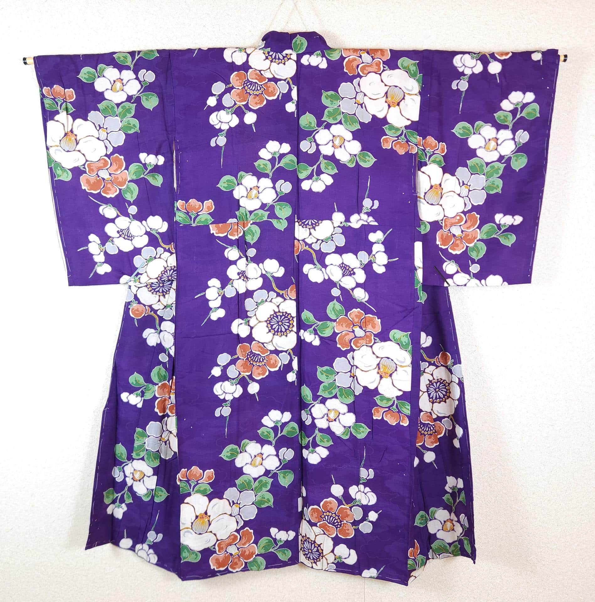 Vintage purple floral Komon Kimono