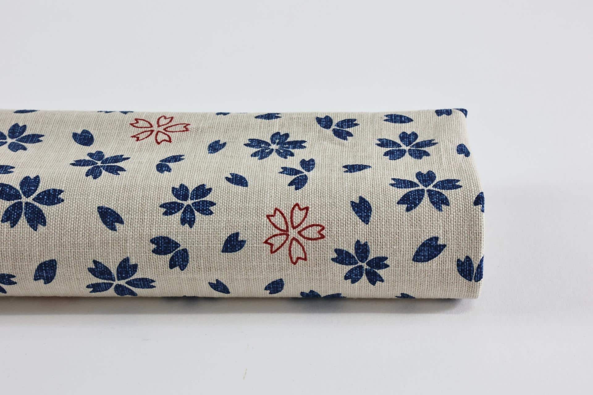 Tissu Japonais Kyoto Sakura fond écru