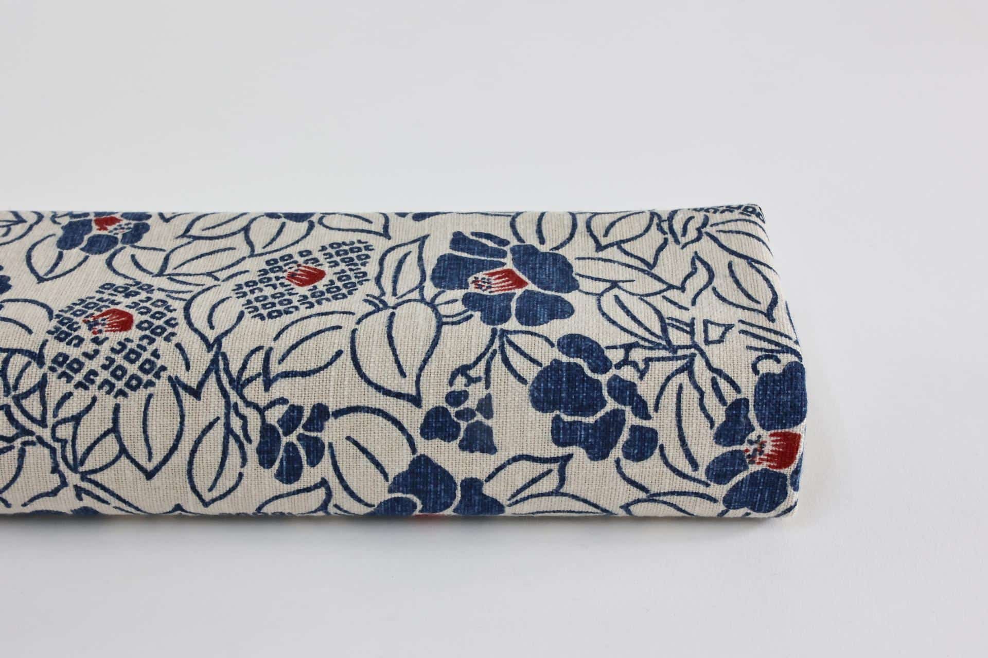 Tissu Japonais Kyoto Tsubaki fond écru