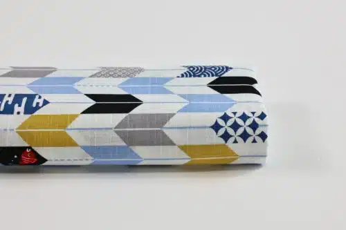 Japanese arrow feather yagasuri fabric multicolor on a white background