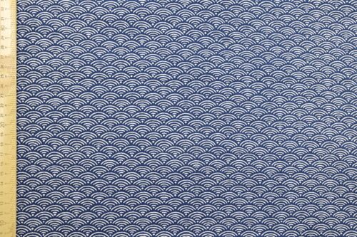 Tissu Japonais Seigaiha bleu recto verso
