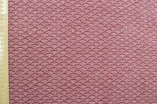 Tissu Japonais Seigaiha bordeaux recto verso