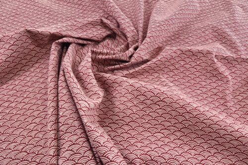 Tissu Japonais Seigaiha bordeaux recto verso