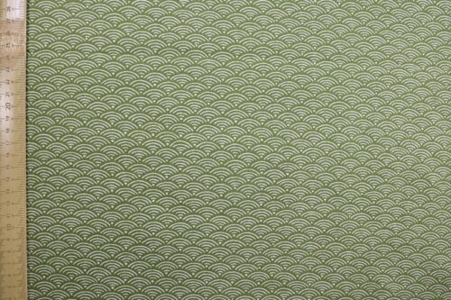 Japanese fabric Seigaiha double-sided green color