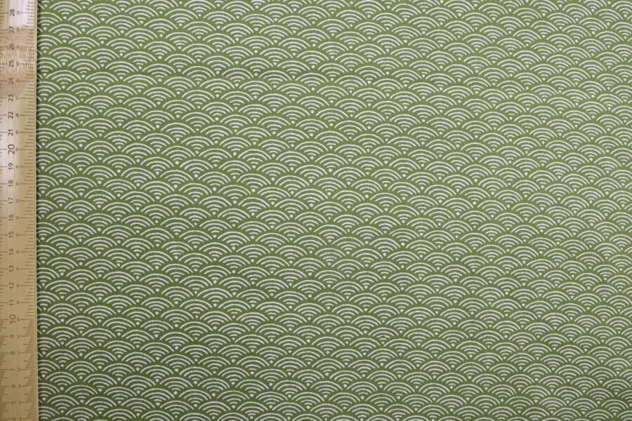 Japanese fabric Seigaiha double-sided green color