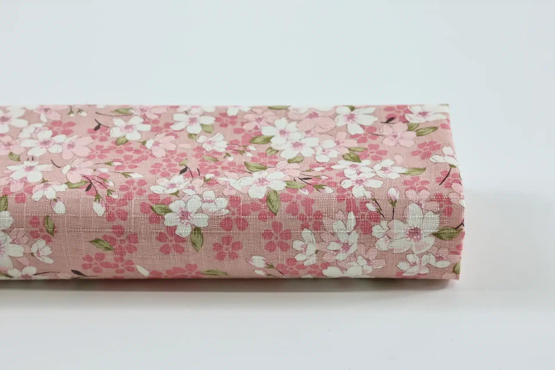 Japanese hanami sakura fabric pink background, fabric roll