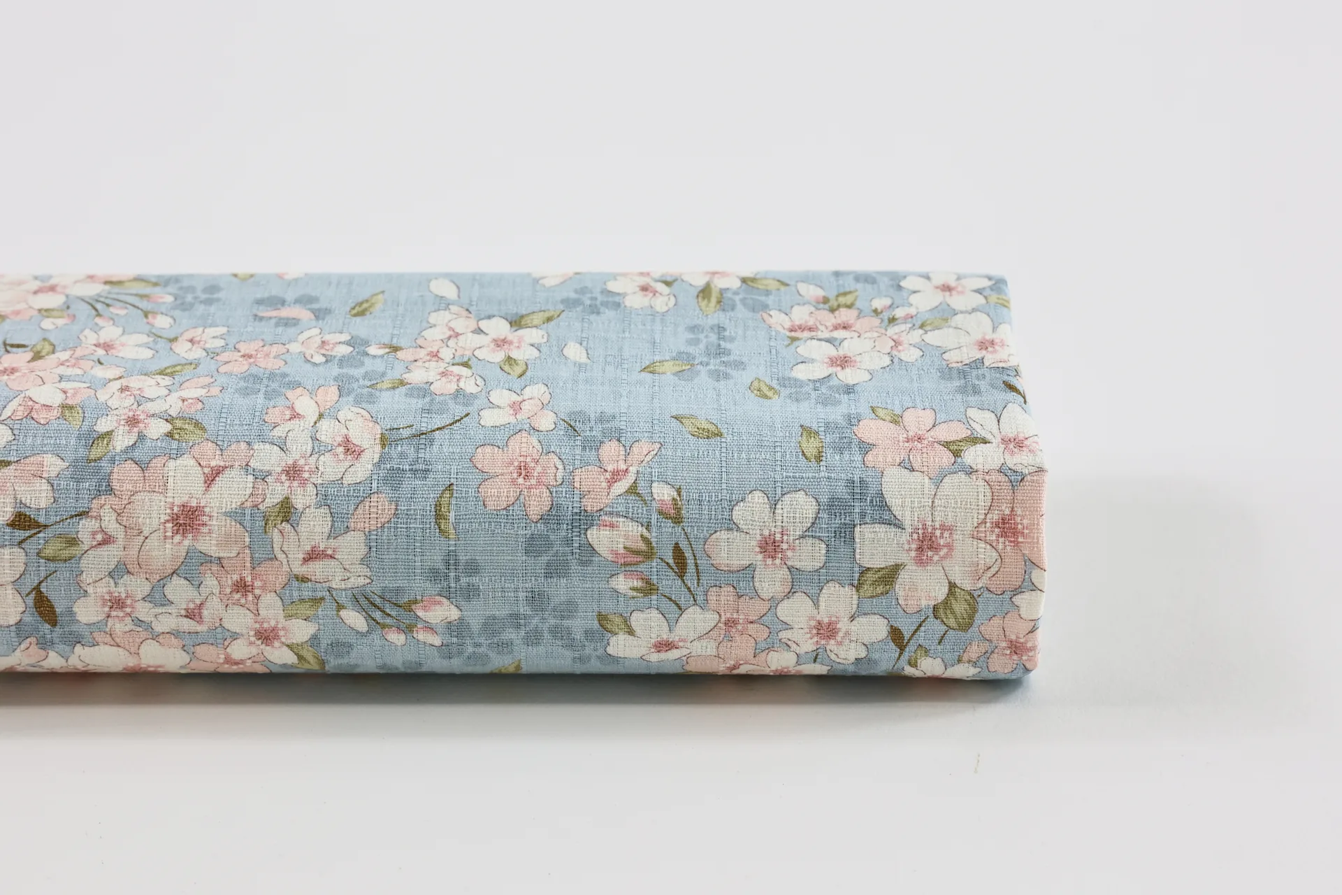 Japanese hanami sakura fabric sky blue background, fabric roll