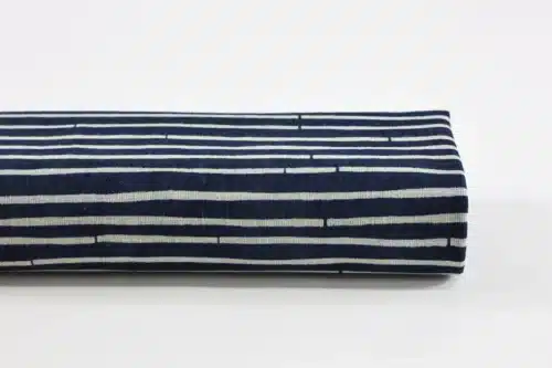 Tissu Japonais Kyoto Bambou fond bleu marine