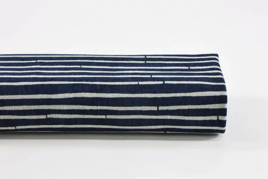 Tissu Japonais Kyoto Bambou fond bleu marine