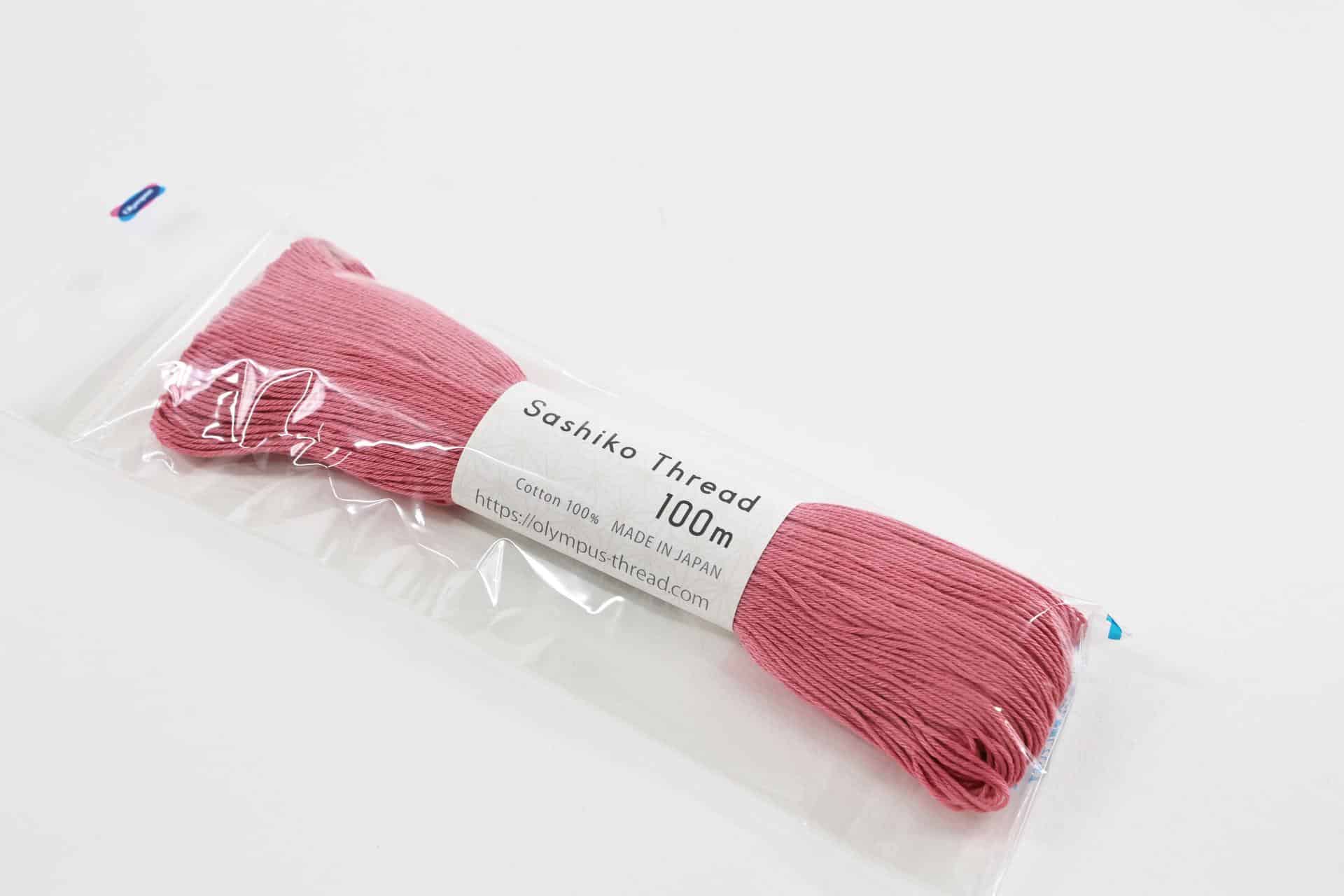 Fil Sashiko broderie japonaise 100m rose N110