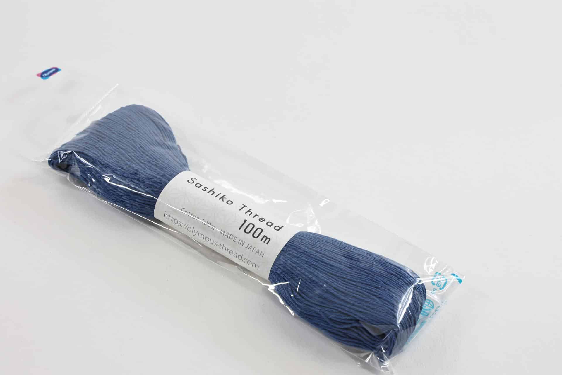 Fil Sashiko broderie japonaise 100m bleu capri N109