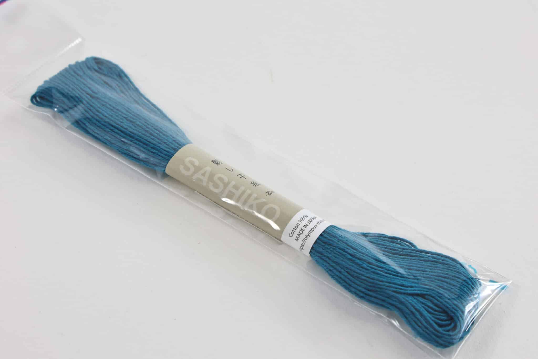 Fil Sashiko broderie Japonaise 20m bleu canard N36