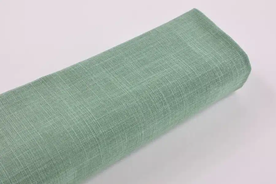 Tissu Japonais uni coton flammé vert sauge - plan rouleau