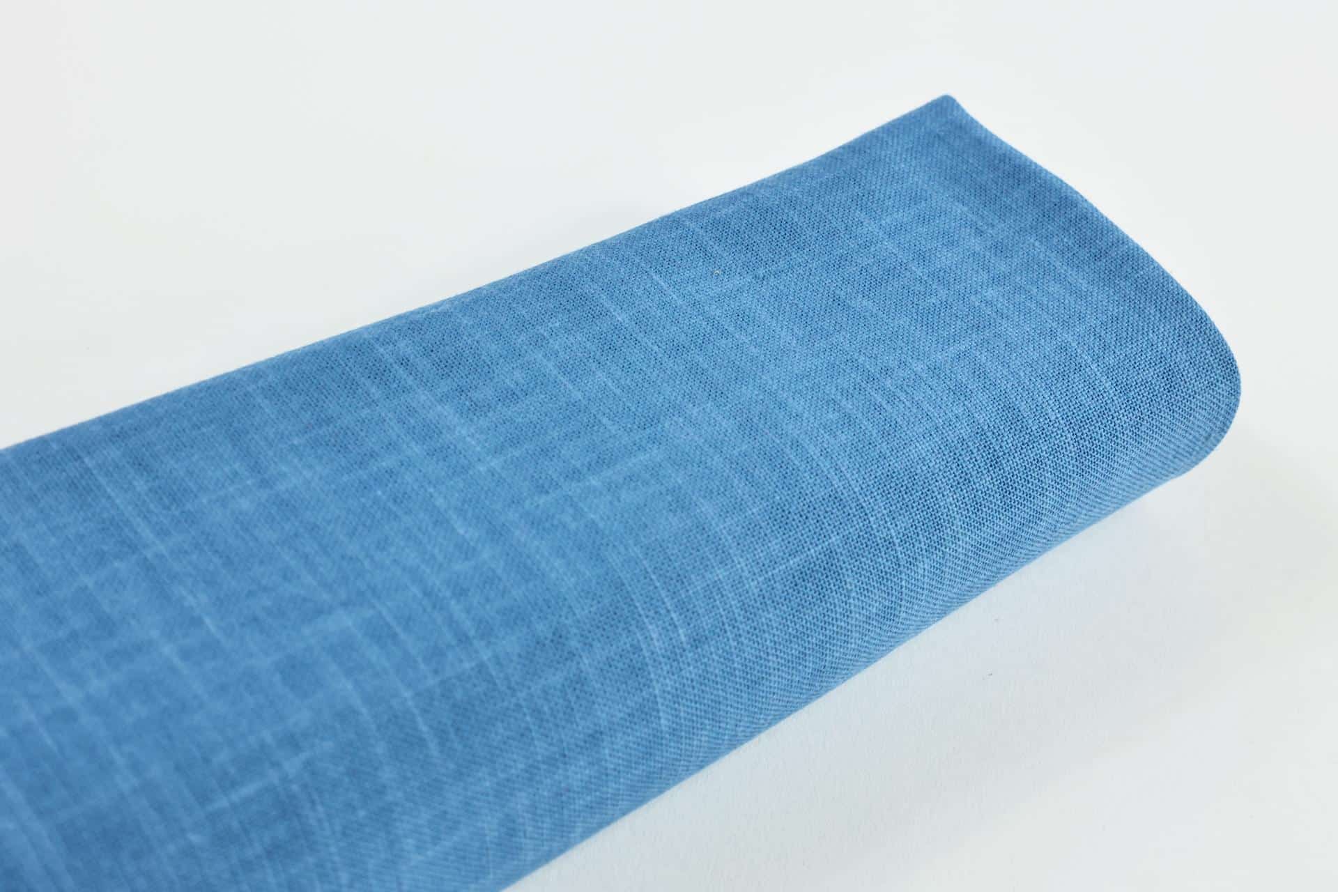 Tissu Japonais bleu denim clair uni teint à la main